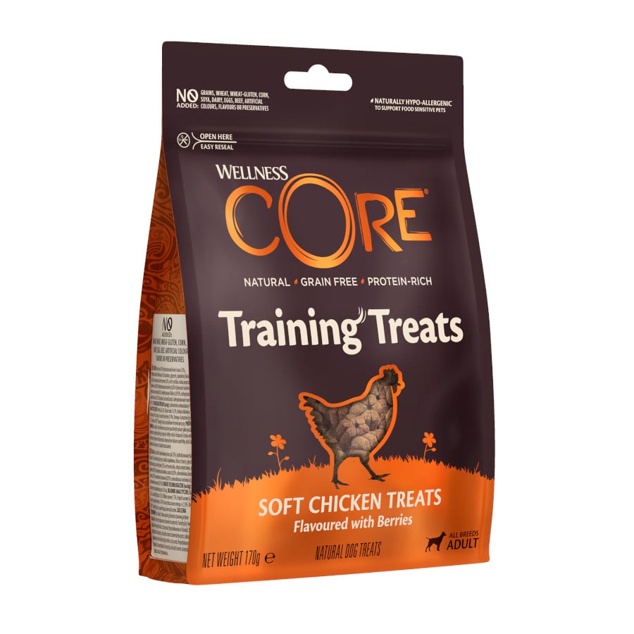 2 bolsitas x 170 g Wellness Core Bocaditos Protein Treats Pollo para perros ¡Pack ahorro!