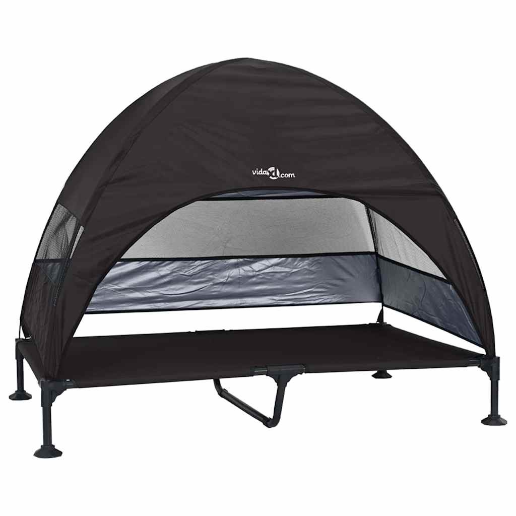 vidaXL Cama Elevada para Perros Negro 127 x 81 x 108 cm Tela y acero