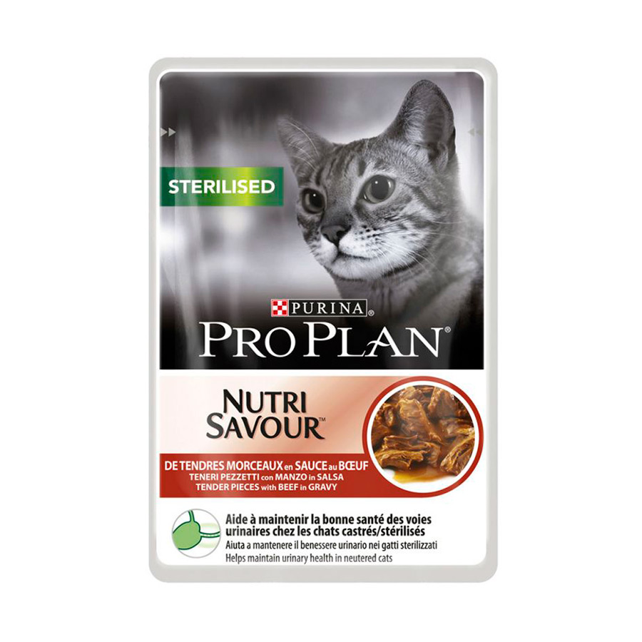Purina Pro Plan Sterilised buey sobre para gatos, , large image number null