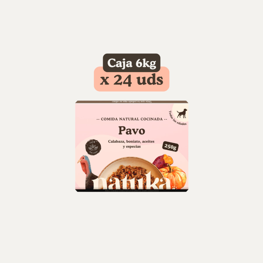 Comida para perros. Menú cocinado de pavo