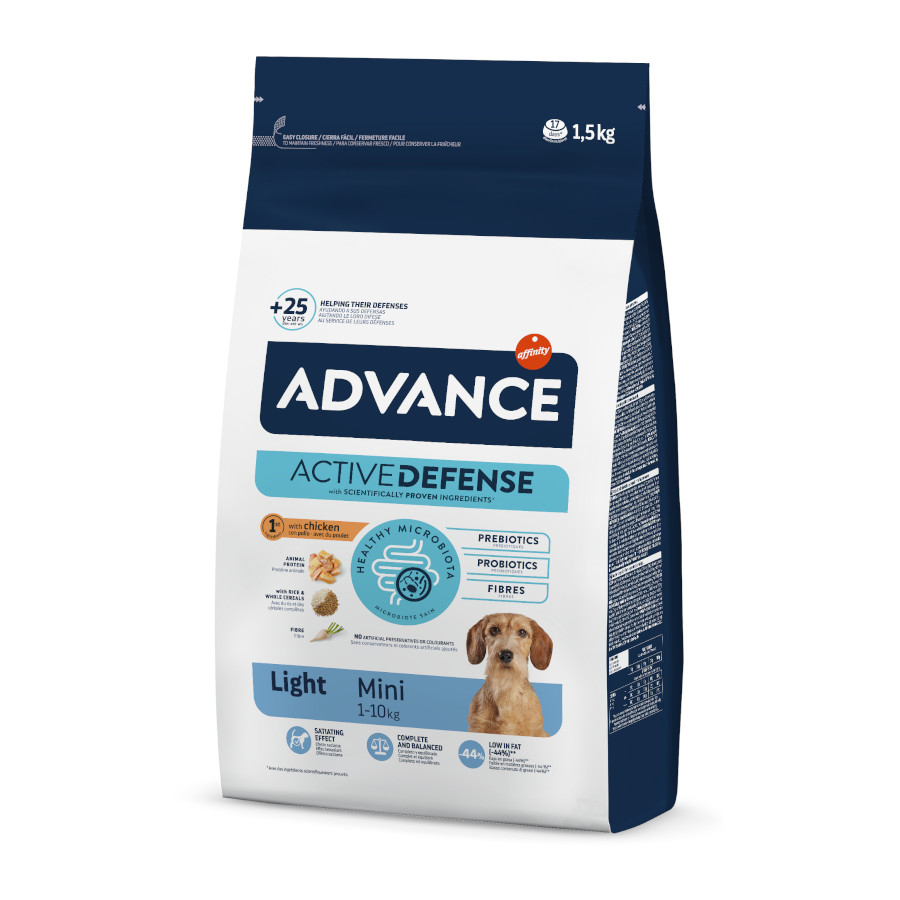 1.5 kg Advance Mini Light Pollo y Arroz pienso para perros