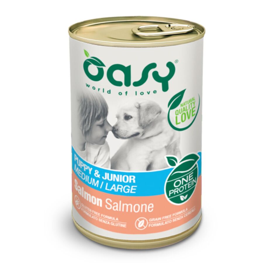 OASY PERRO LATA PUPPY M/L SALMON 400G