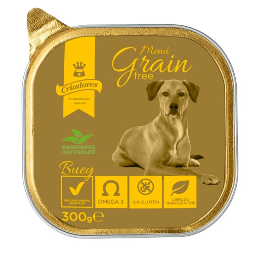 Criadores Menú Grain Free Buey tarrina para perros