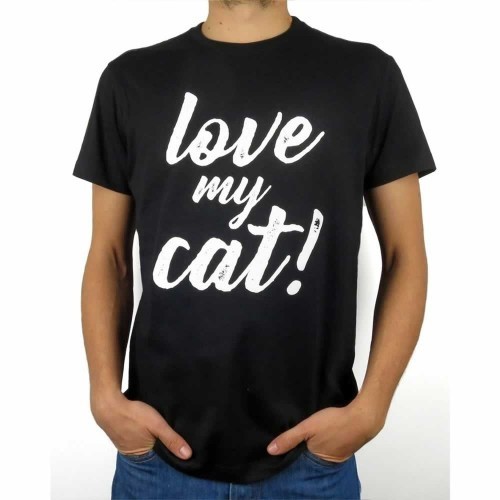Camiseta hombre "Love my cat" color Negro, , large image number null