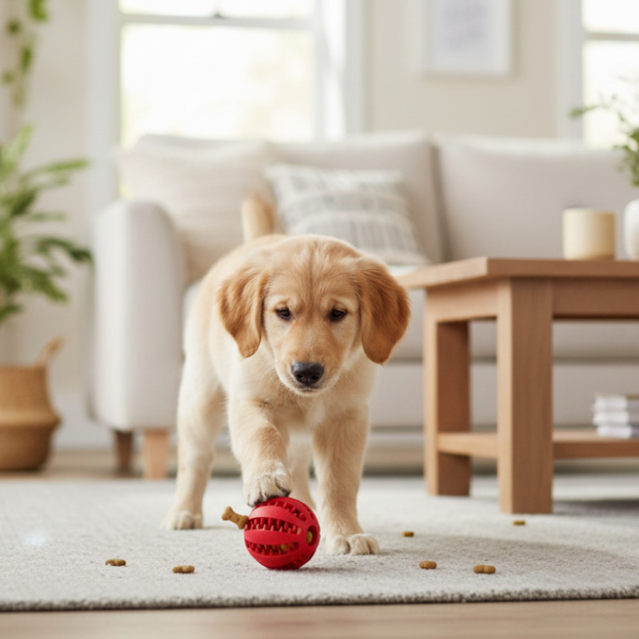 Tootoy! Pelota Portagolosinas de Goma Roja para perros