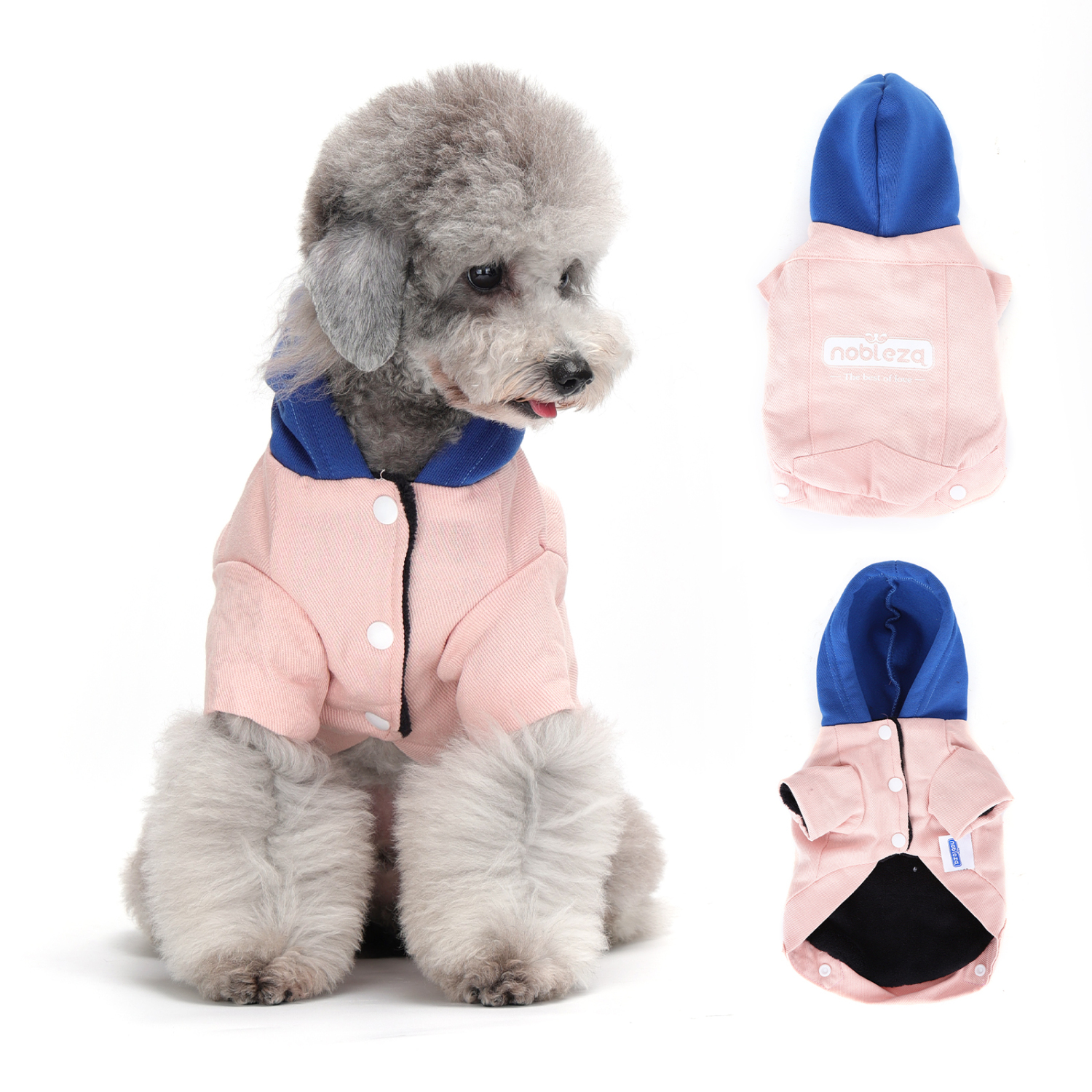 Nobleza Sudadera con Capucha Cálido para Perros Pequeños,Perro Gato Ropa de Invierno Cachorro Abrigo Chaqueta,Rosado