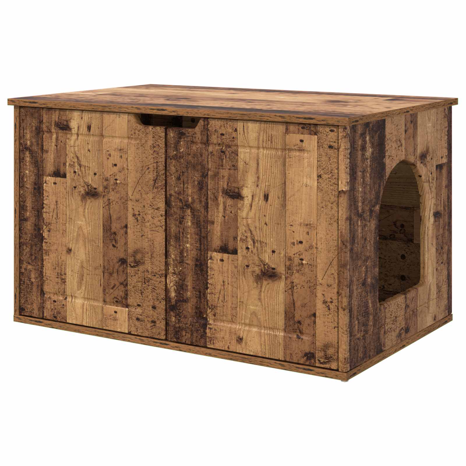 vidaXL Casa para Gatos Madera vieja 85 x 55 x 53,5 cm