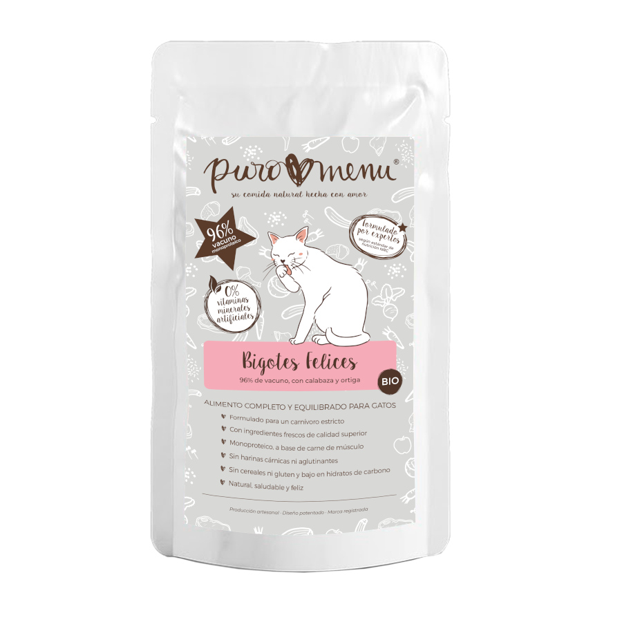 Imagen de Puromenu Sobre VACUNO (Bigotes Felices) 100 g para Gatos