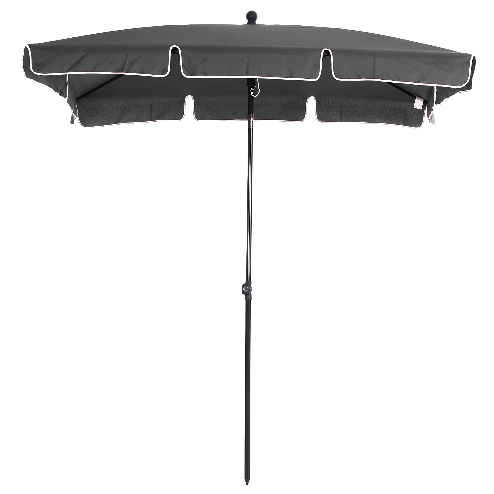 Outsunny Sombrilla de Jardín de Aluminio 198x130x245 cm Parasol de Jardín Rectangular con Función de Inclinación para Terraza Patio Exterior Gris