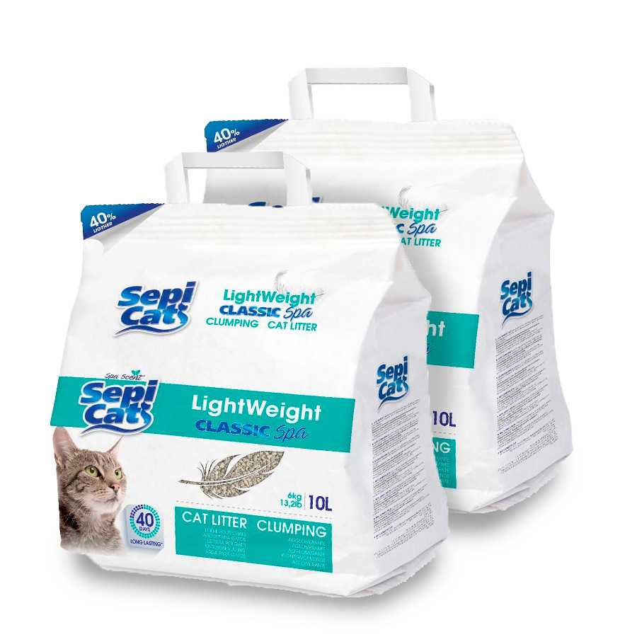 2 x 10 L Sepicat LightWeight Classic Spa arena aglomerante ligera para gatos ¡Pack ahorro!