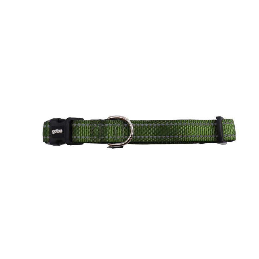 Gotoo Collar de nylon reflectante verde para perros