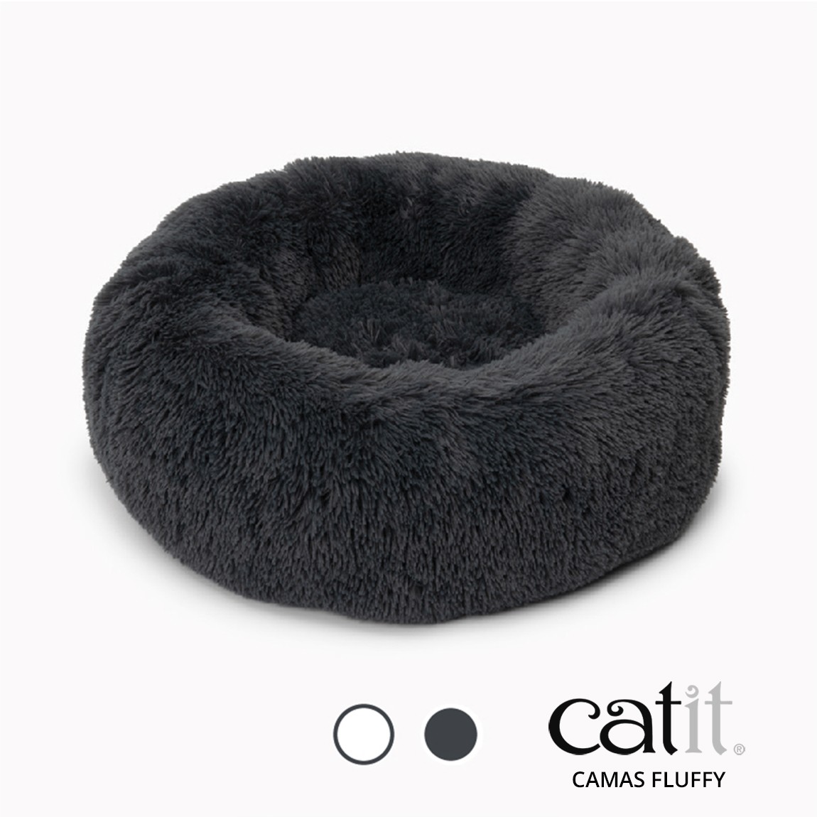 Catit Cama Fluffy de color gris oscuro para gatos