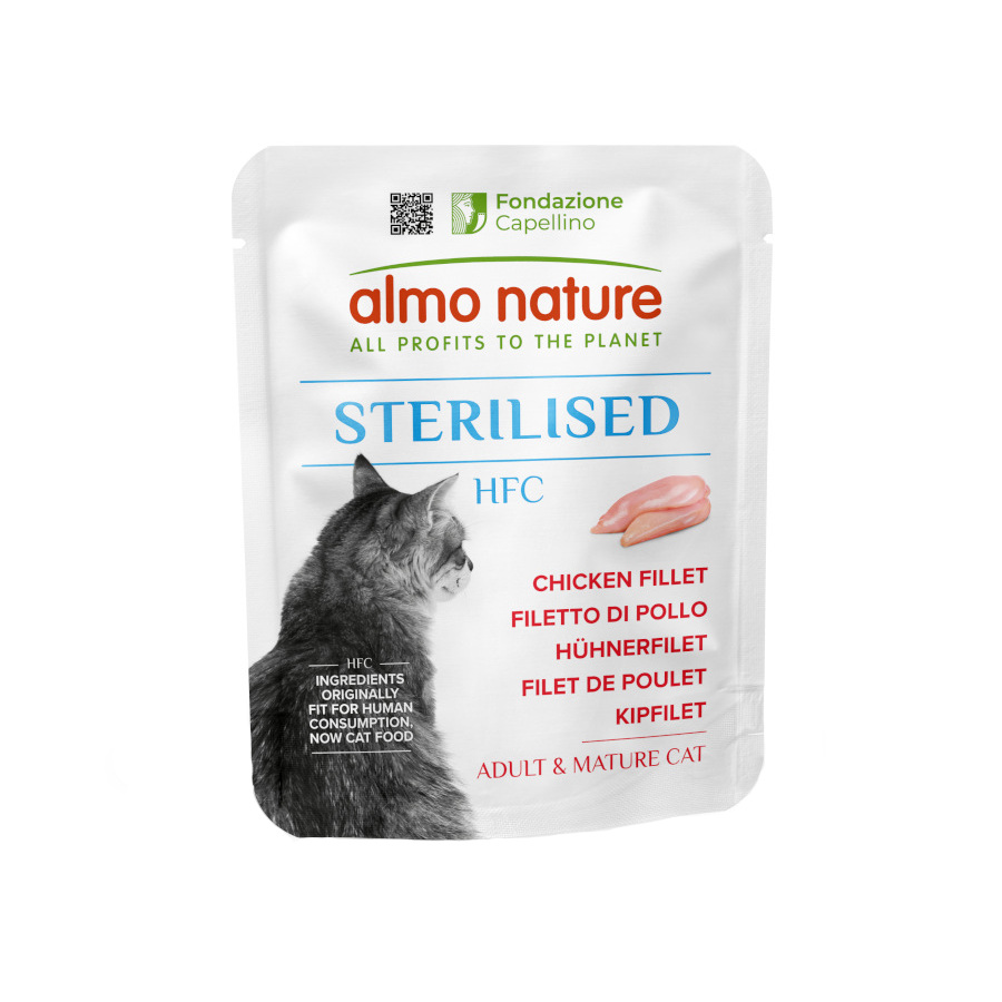 0.05 KG 50 g Almo Nature HFC Sterilised Filete de Pollo sobre para gatos