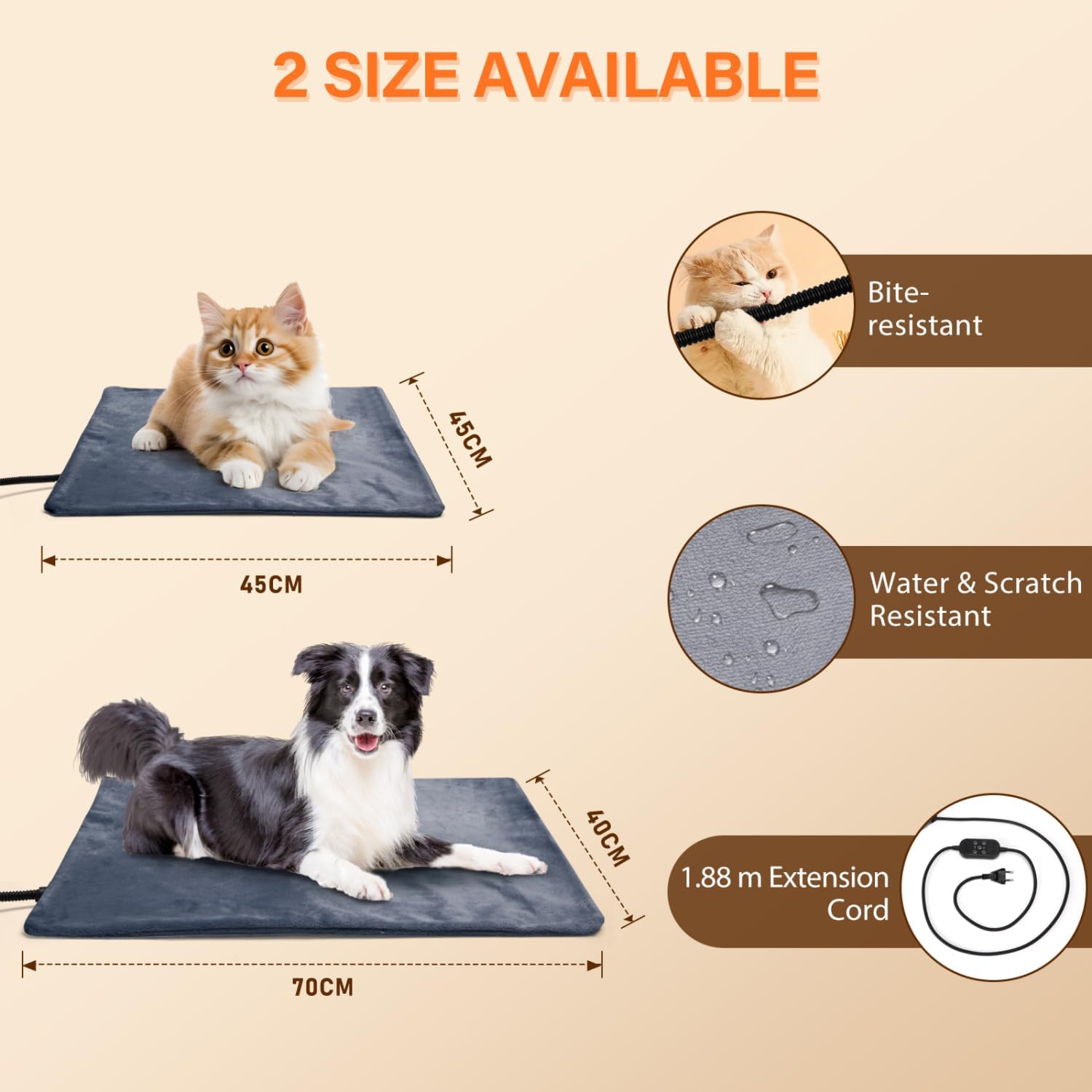 Nobleza Manta Eléctrica para Gatos y Perro, Almohadilla Térmica