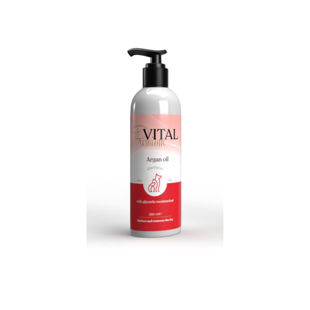 Premium-Vital Champú con Aceite de Argán – Para Perros y Gatos – 250 ml