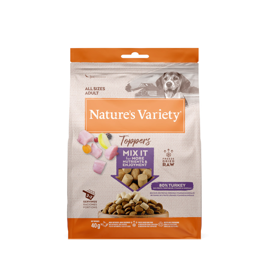 6 bolsitas x 40 g Nature’s Variety Toppers Adult Pavo para perros ¡Pack Ahorro!