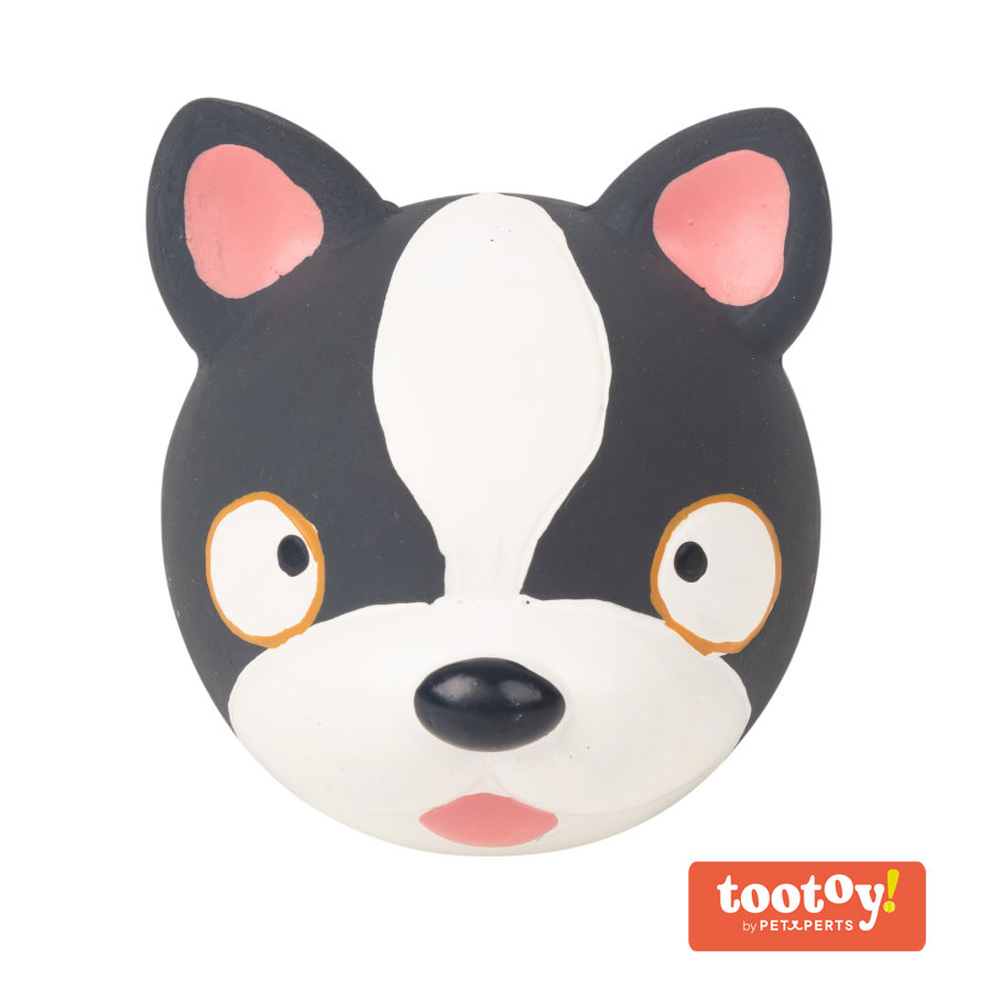 Tootoy! Chew French Bulldog mordedor de látex con sonido para perros