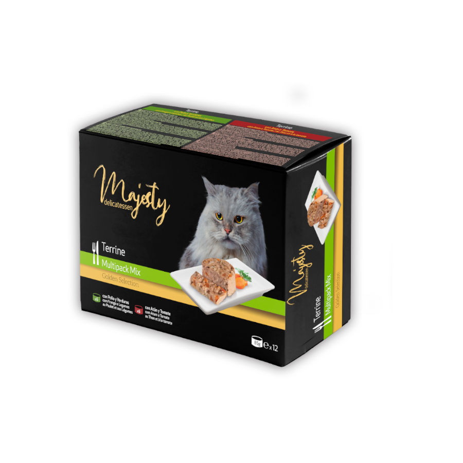 24 latas x 85 g Majesty Adult Mix Terrine lata para gatos ¡Pack ahorro!