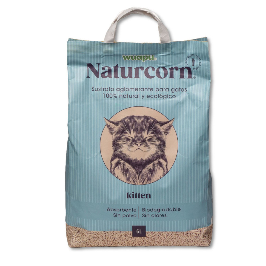 Wuapu naturcorn Kitten arena natural de maiz para gatos