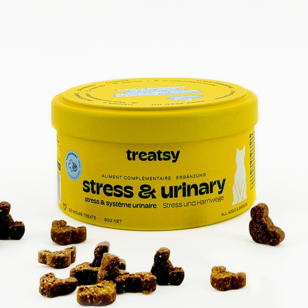 Treatsy Complemento Alimenticio – Estrés & Sistema Urinario para Gatos