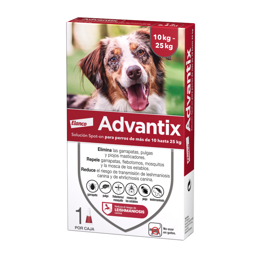 10-25 kg (1 ud.) Advantix Pipetas Antiparasitarias para perros