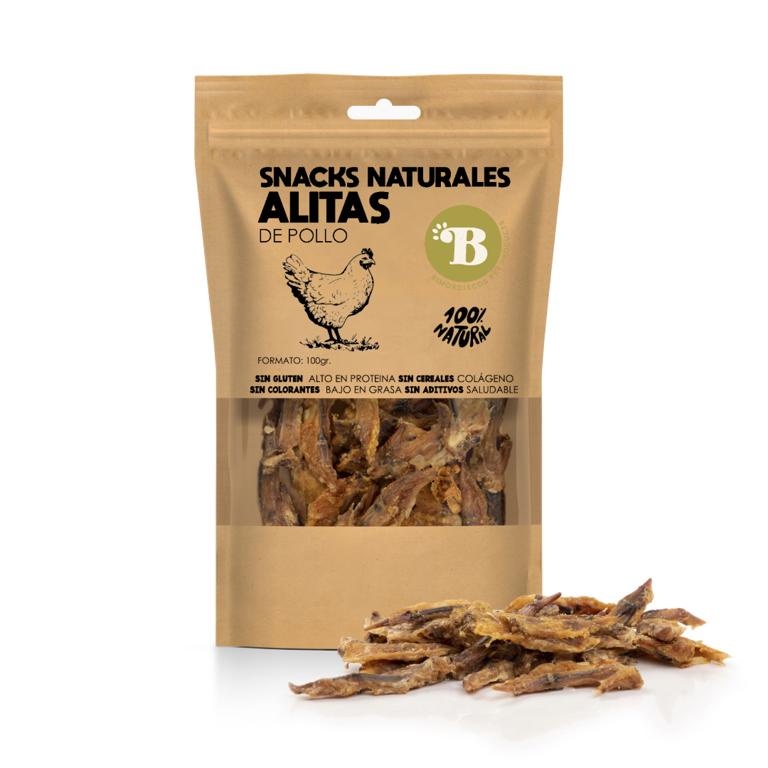 BIMORDISCOS Alitas deshidratadas de pollo para perros