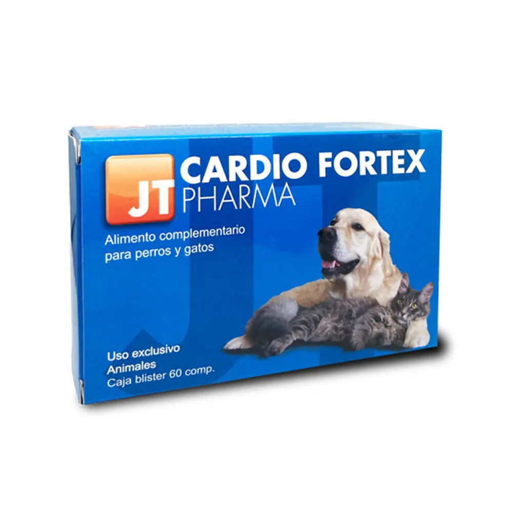 60 comprimidos JT Pharma Cardio Fortex suplemento enfermedades cardíacas para perros y gatos