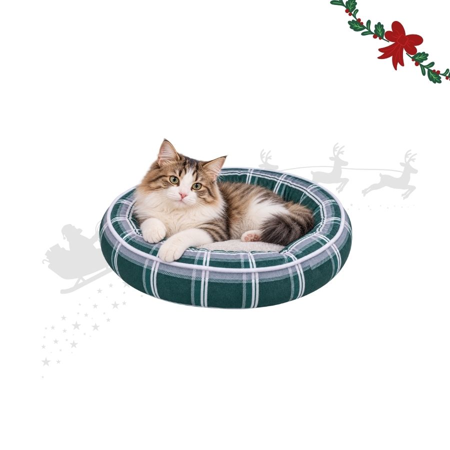 Wonder Christmas Cama Donut Rayas para gatos