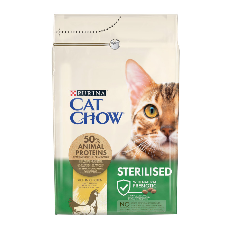 Cat Chow Sterilized Pollo pienso, , large image number null