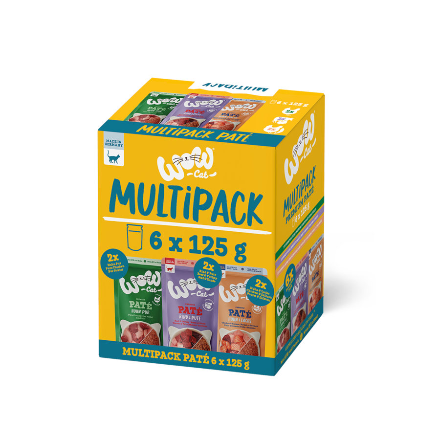 12 sobres x 125 g Wow Food Adult Paté sobre para gatos ¡Pack ahorro!