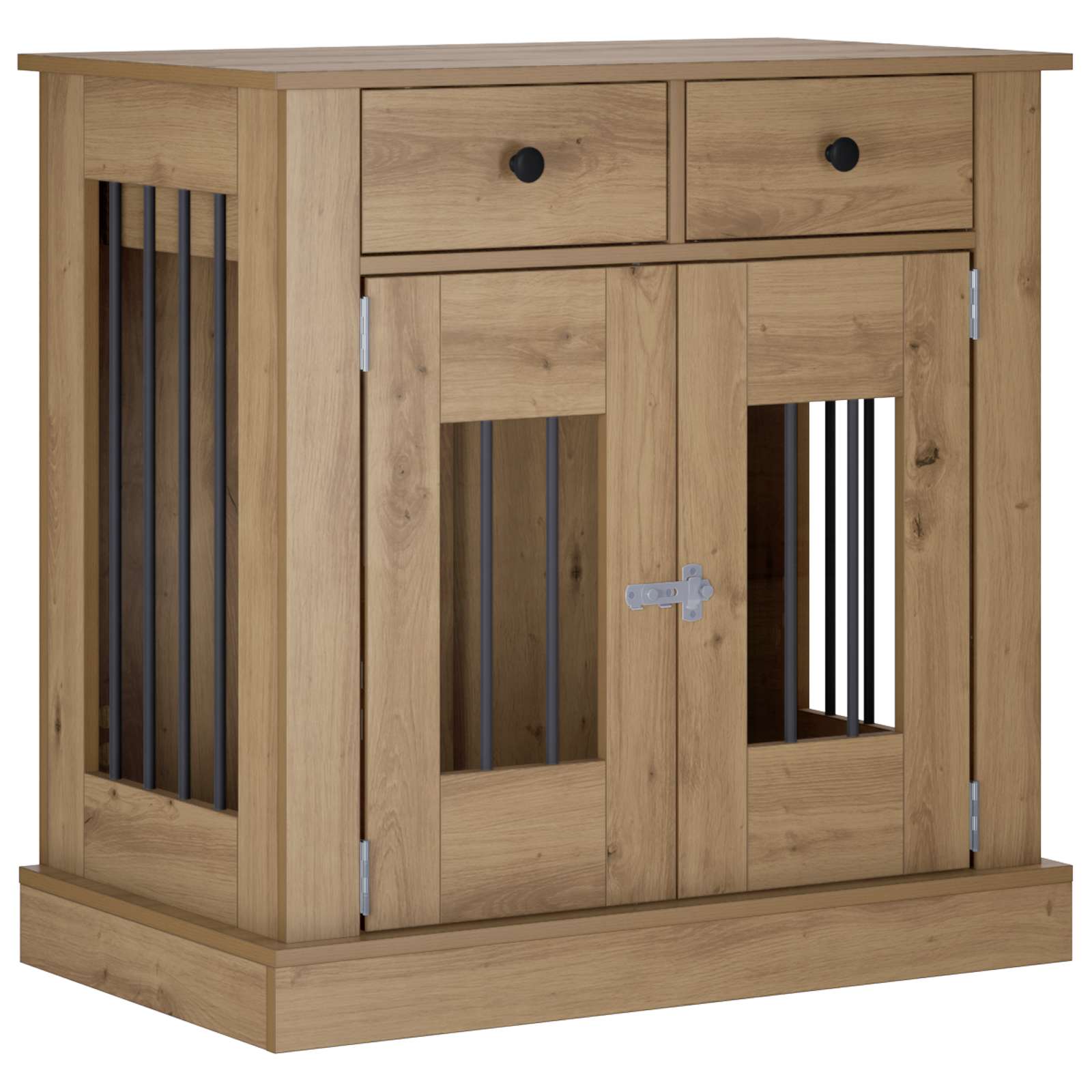 vidaXL Mueble para jaula de perro con cerradura Madera de ingeniería Perro Pen