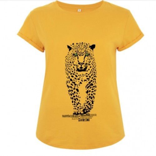 Camiseta manga corta mujer algodón jaguar color Amarillo, , large image number null