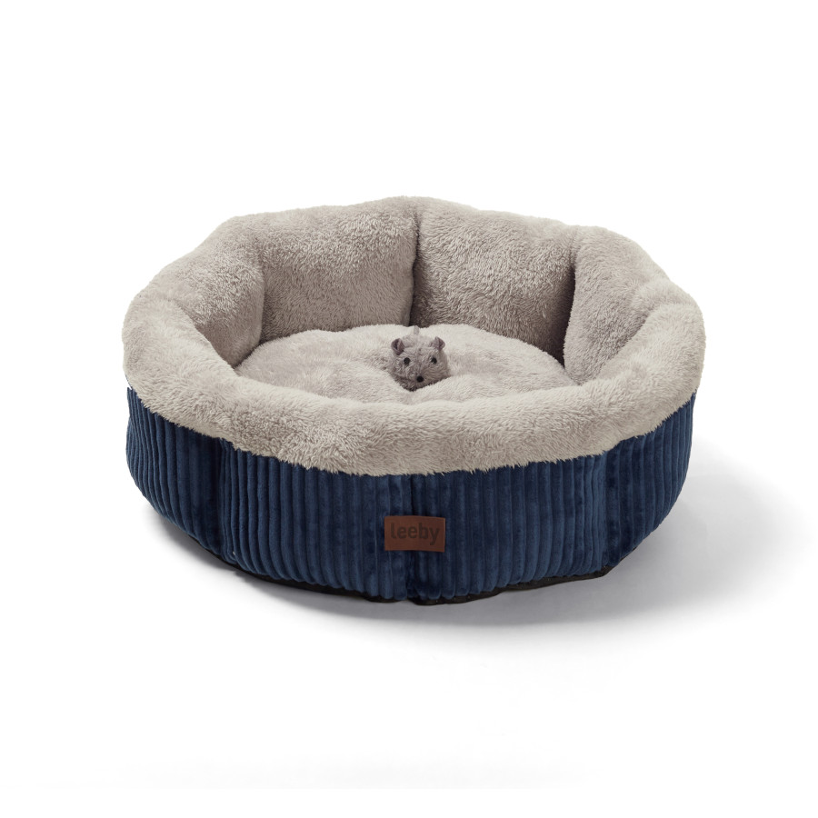 Leeby cuna redonda suave gris para gatos