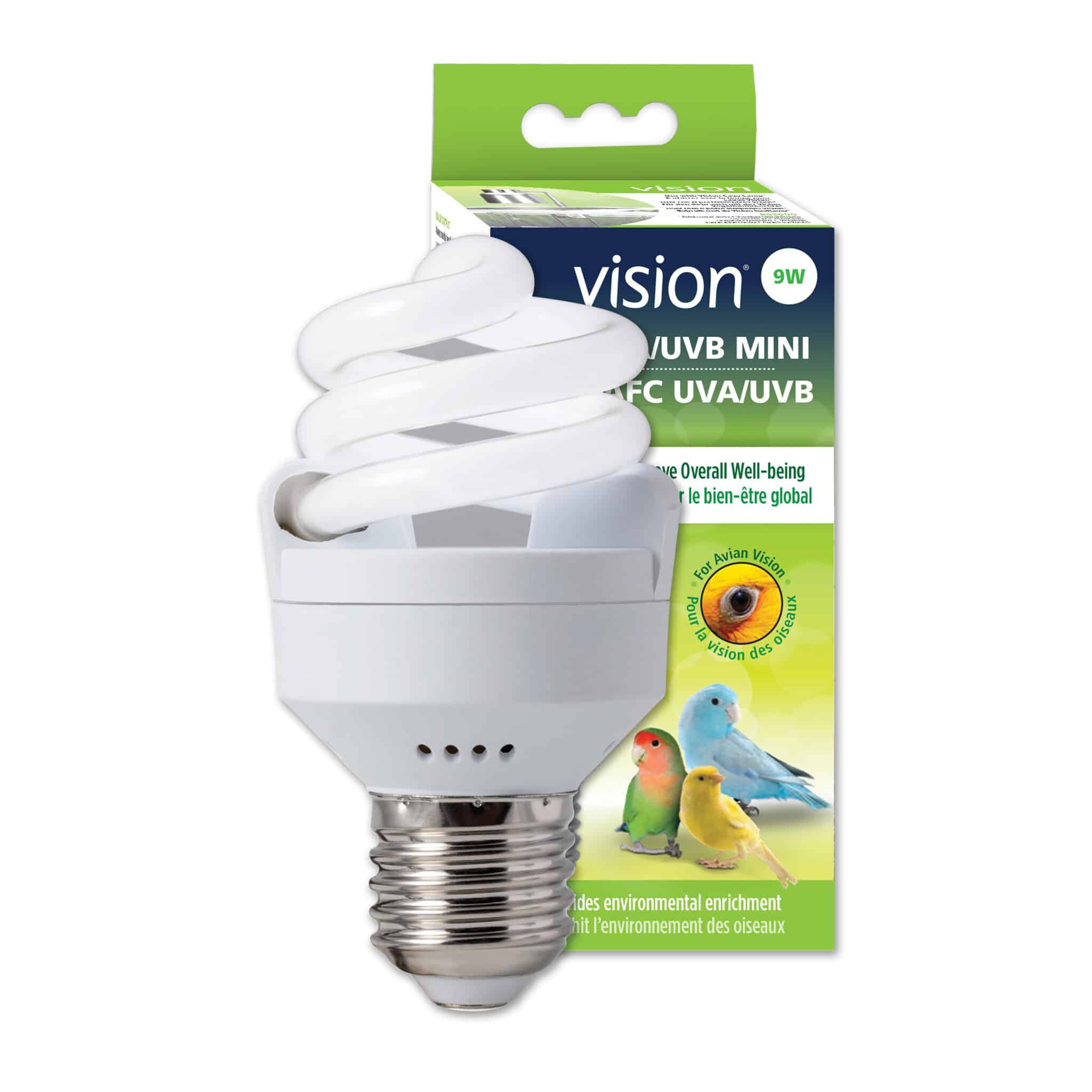 Lámparas compactas fluorescente para pájaros UVA/UVB Mini Hari Vision,  9W