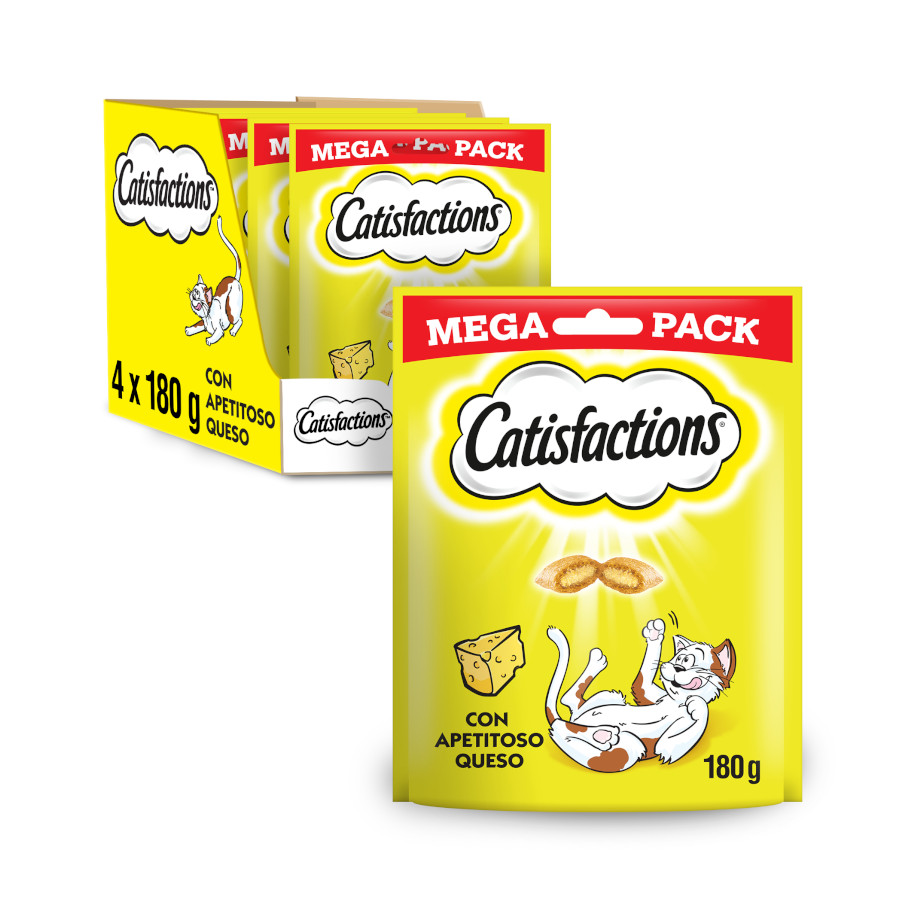4 bolsitas x 180 g Catisfactions Premios de Queso para Gatos