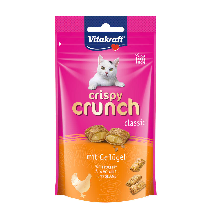 6 bolsitas x 60 g Vitakraft Crispy Crunch Bocaditos de Pollo para gatos ¡Pack ahorro!