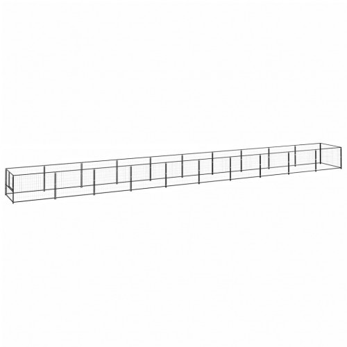 VidaXL Perrera Acero Rectangular Pequeña Negra