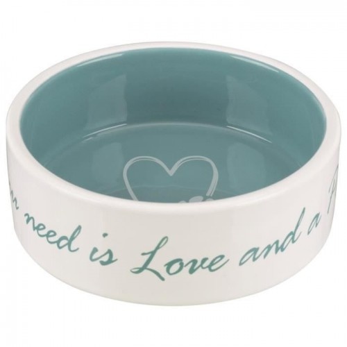 Trixie pet’s home comedero de cerámica crema y azul claro para perros