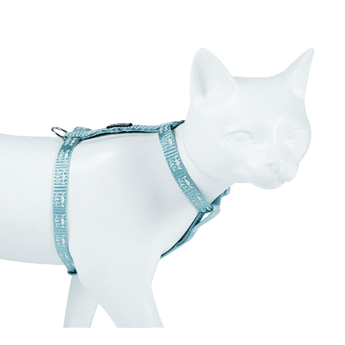 Arnés reflectante azul para gato