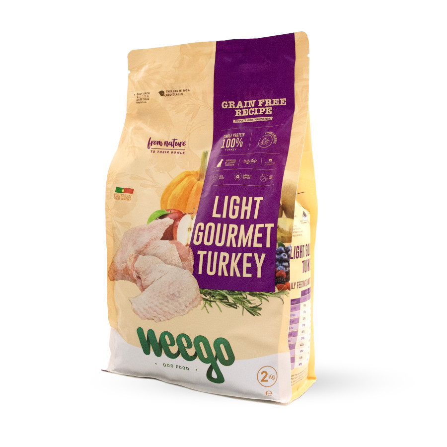 2 kg Weego Grain Free Light Gourmet Pavo pienso para perros