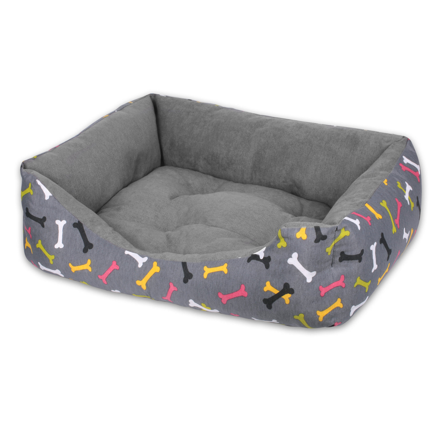 HOME MERCURY-Cesta,Cama Comoda para Perros,Gatos y Mascotas, con Relleno de Fibras,Resistente al Desgaste y Duradero (Grande, Huesos)