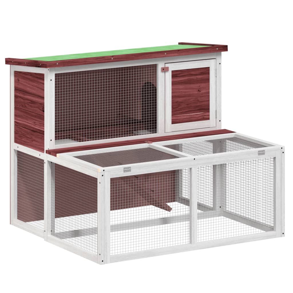 vidaXL Conejera de madera maciza de pino mocha