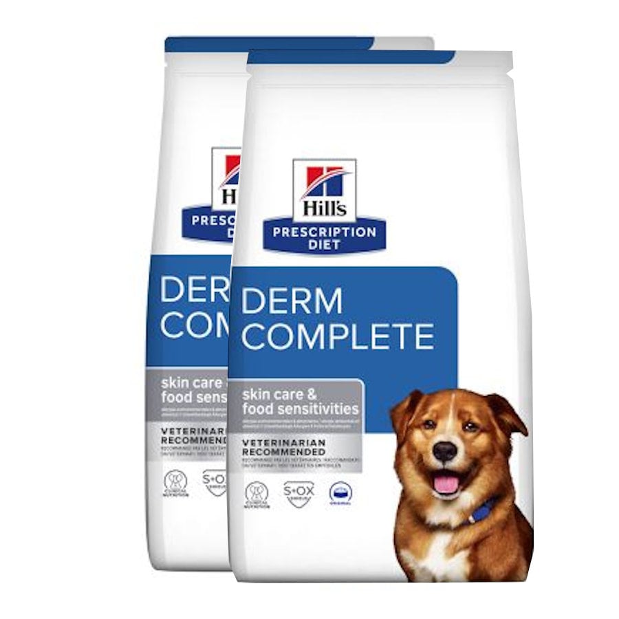 2 x 4 kg Hill’s Prescription Diet Derm Complete pienso para perros ¡Pack ahorro!