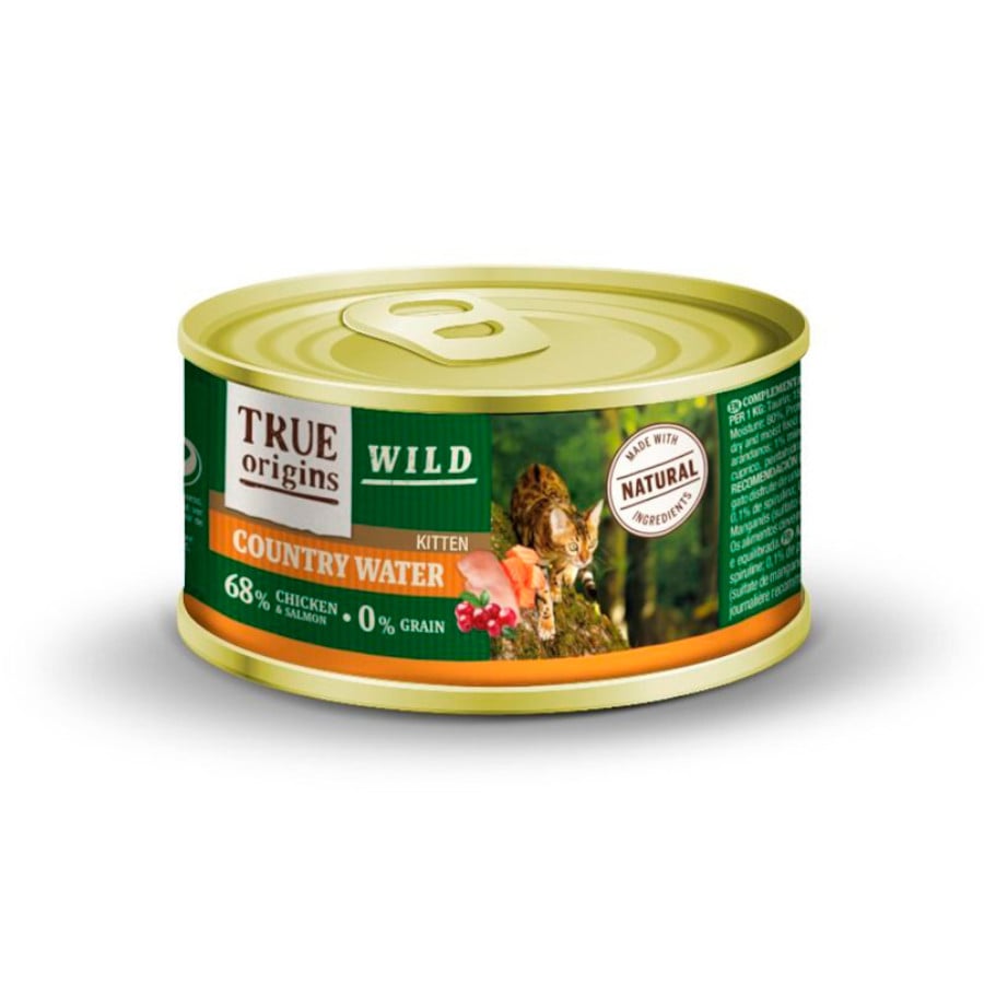 100 g True Origins Wild Kitten Country Water Pollo y Salmón lata