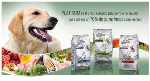 Pienso platinum para perros comida natural extra carne 