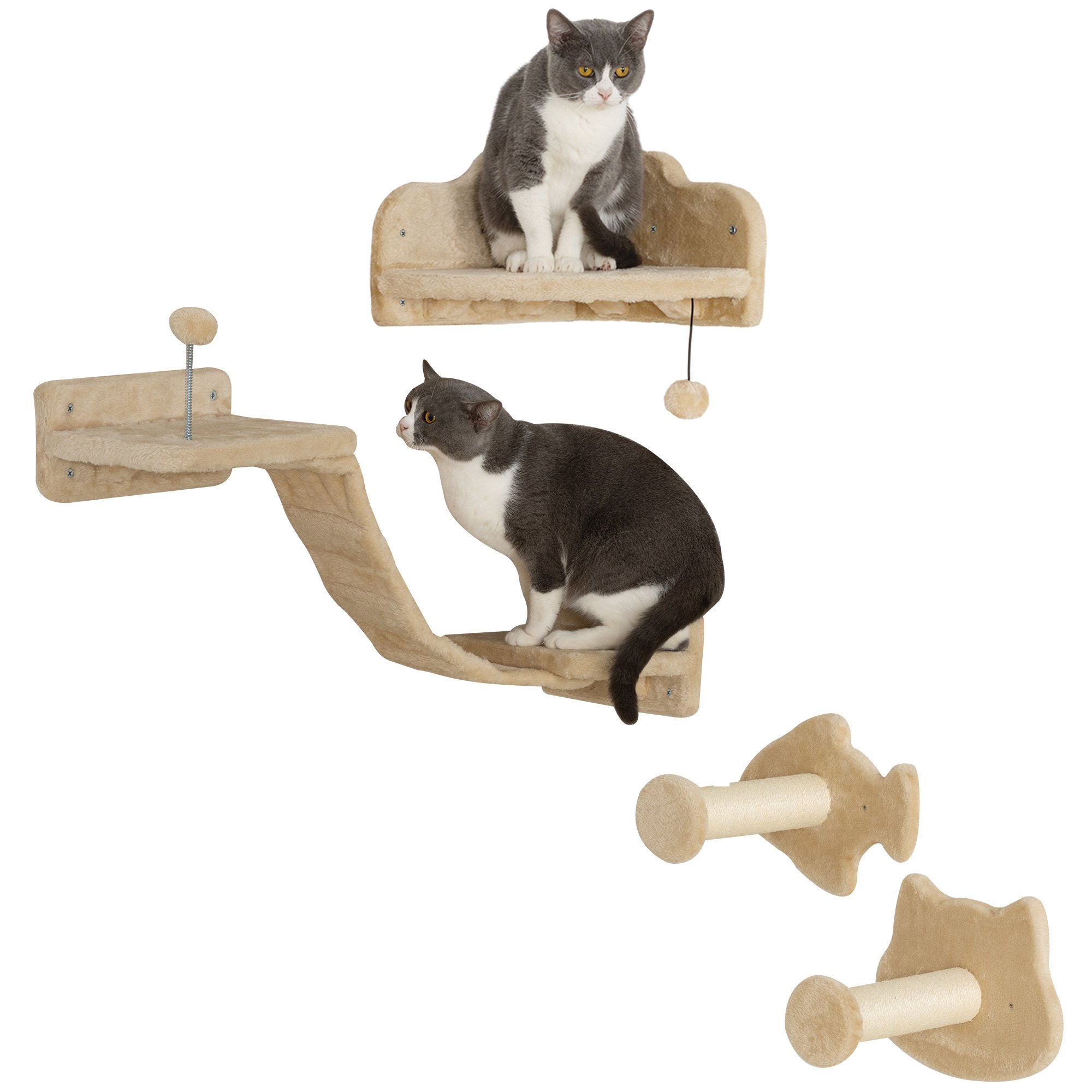 PawHut Estantes para Gatos Beige