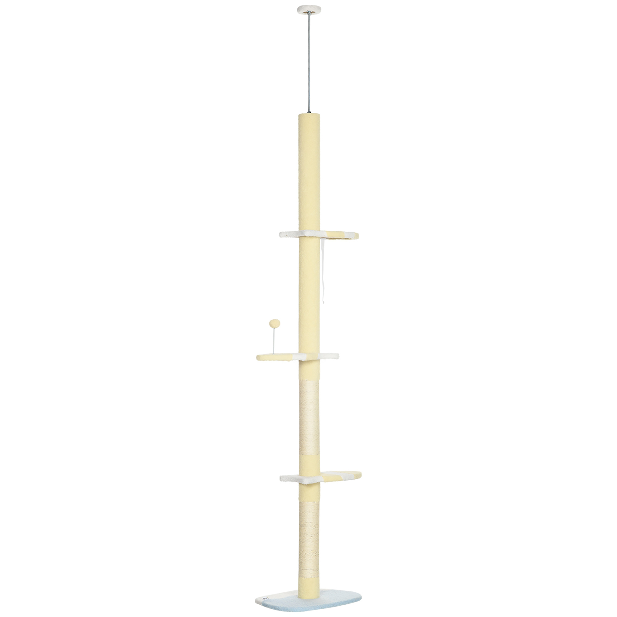 PawHut árbol rascador ajustable amarillo para gatos