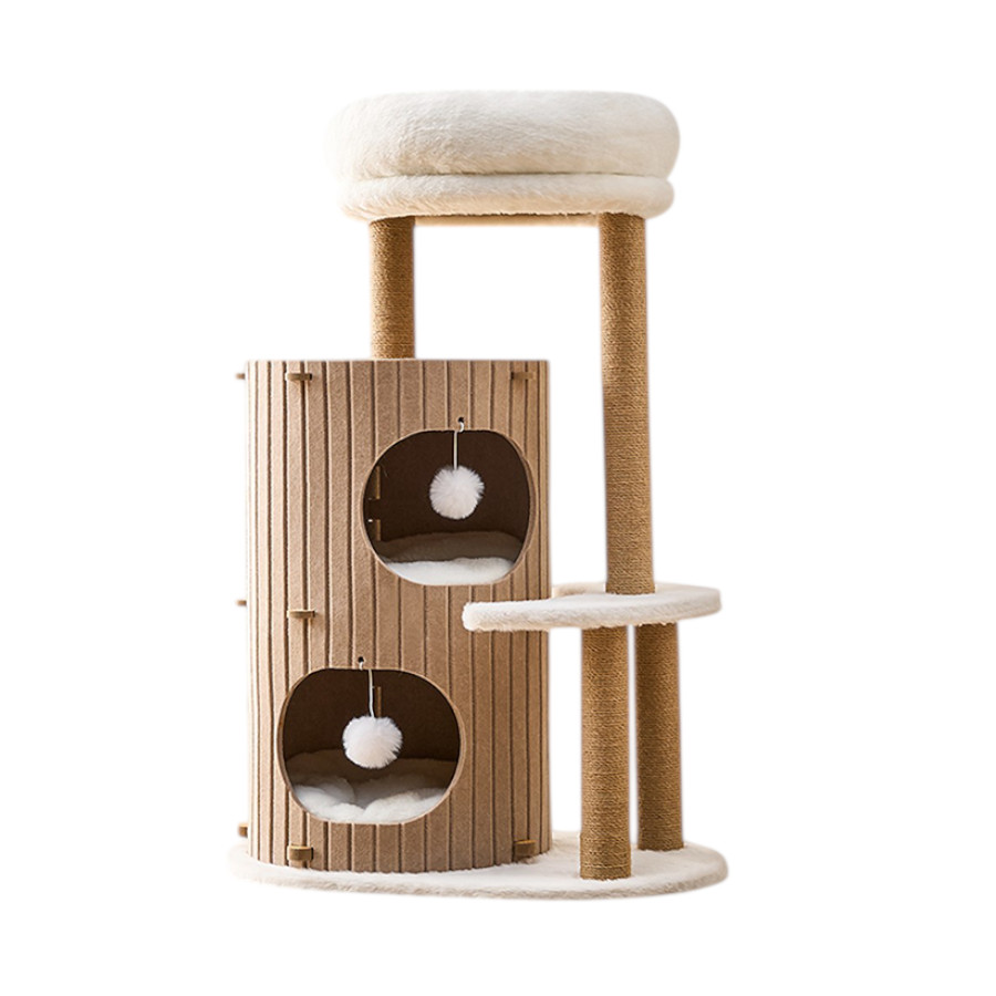 Althea Living – Árbol para Gatos Horizonte, 3 alturas, madera y sisal