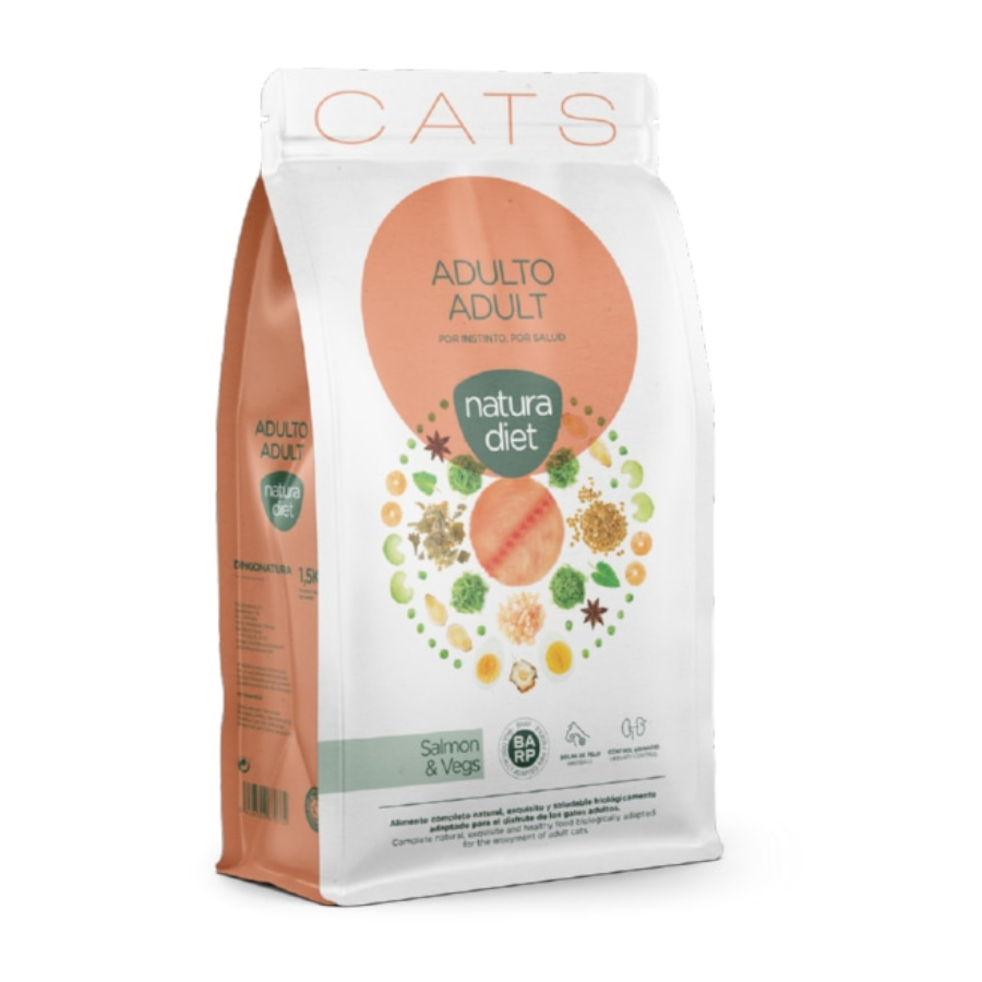 Imagen de Natura Diet Pienso Adult Salmón para Gatos 1,5kg