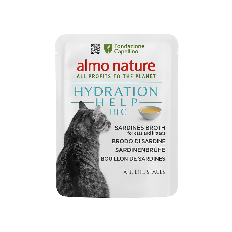 0.05 KG 50 g Almo Nature HFC Hydration Help Sardinas Con Caldo sobre para gatos